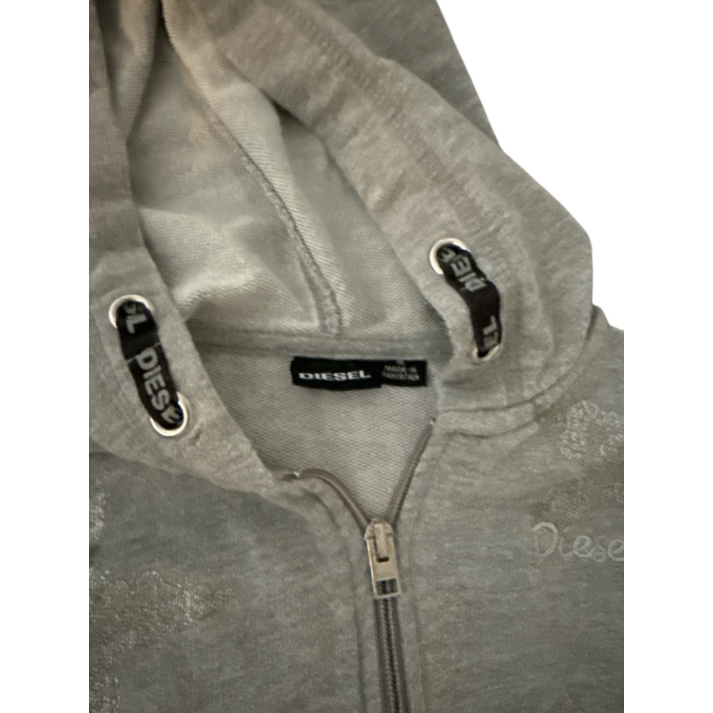 Diesel Hoodie Jacket M Grey Silver $130MSRP - Picture 3 of 7